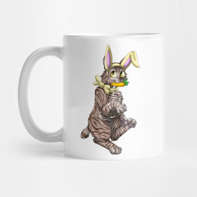 Bobtail BunnyCat: Chocolate Tabby (Yellow) by spyroid101